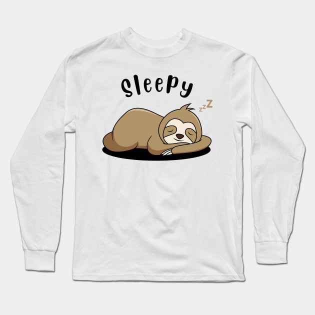 Sleepy Sloth Long Sleeve T-Shirt by Digital-Zoo